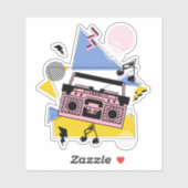 Sticker Conception de boite de style rétro (Feuille)