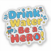 Sticker Conception de bouteille d'eau pour enfants amusant (Devant)