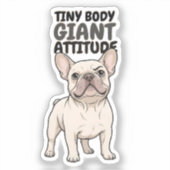 Sticker Conception de Bulldog Français à corps minuscule e (Recto)
