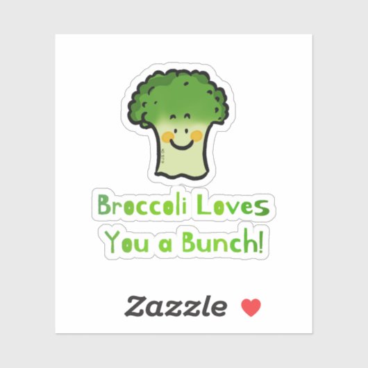 Sticker Conception de caricature de jeu de brocoli Cute (Feuille)