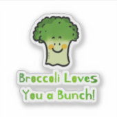 Sticker Conception de caricature de jeu de brocoli Cute (Devant)