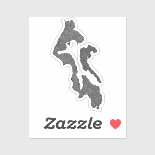 Sticker Conception de carte du comté d'Island de Whidbey I (Feuille)