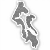 Sticker Conception de carte du comté d'Island de Whidbey I (Recto)