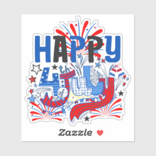 Sticker Conception de célébration patriotique du 4 juillet