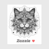 Sticker Conception de chat à motif mandala (Feuille)