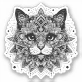 Sticker Conception de chat à motif mandala (Devant)