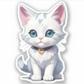 Sticker Conception de chat blanc charmant (Devant)