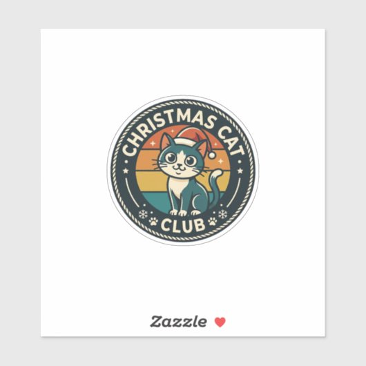 Sticker Conception de chat de Noël - Club de chat de Noël (Feuille)