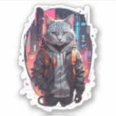 Sticker Conception de chat de rue urbaine (Devant)