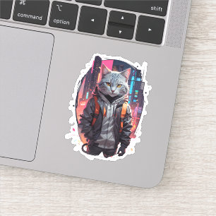 Sticker Conception de chat de rue urbaine