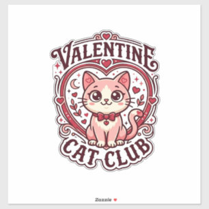 Sticker Conception de chat drôle de la Saint-Valentin - Ch