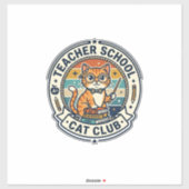 Sticker Conception de chat mignon de professeur d'école - (Feuille)