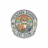 Sticker Conception de chat mignon de professeur d'école - (Devant)