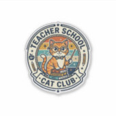 Sticker Conception de chat mignon de professeur d'école - (Devant)