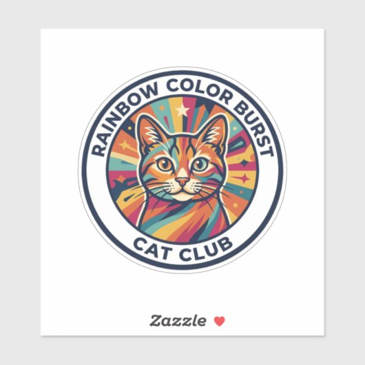 Sticker Conception de chat mignon Kitty - Éclat de couleur (Feuille)