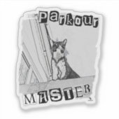 Sticker Conception de chat punk drôle maître de parkour ép (Devant)