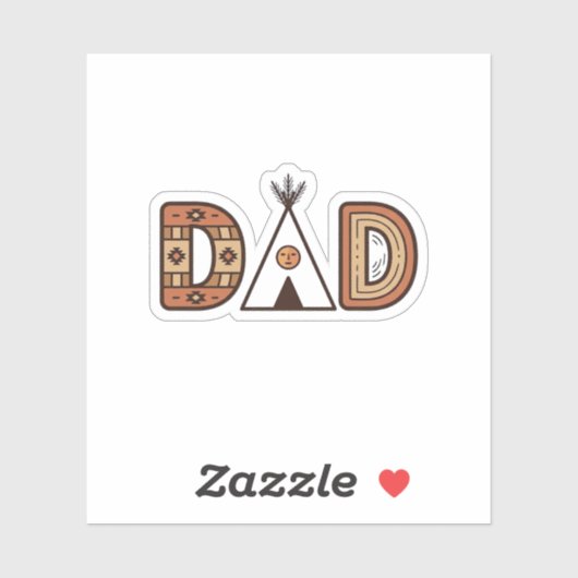 Sticker Conception de chemise à lettrage Teepee de papa co (Feuille)