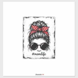 Sticker Conception de chemise bandana Bun en désordre Vie 