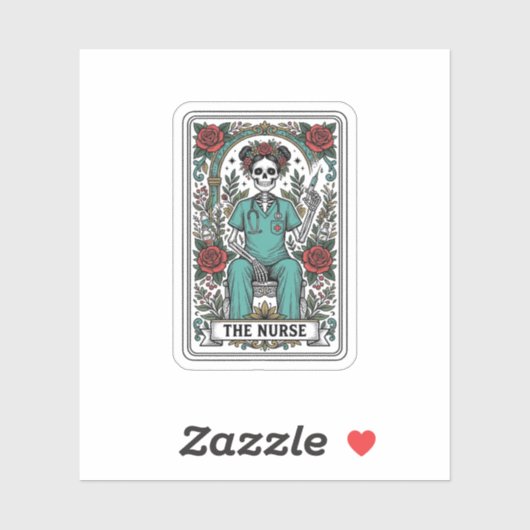 Sticker Conception de chemise de carte de tarot d'infirmiè (Feuille)
