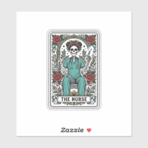 Sticker Conception de chemise de carte de tarot d'infirmiè