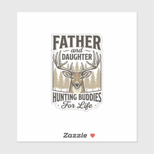 Sticker Conception de chemise de cerf pour copains de chas (Feuille)