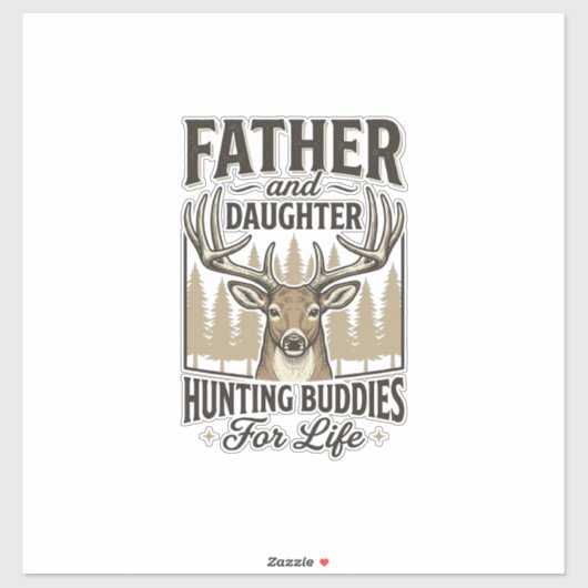 Sticker Conception de chemise de cerf pour copains de chas (Feuille)