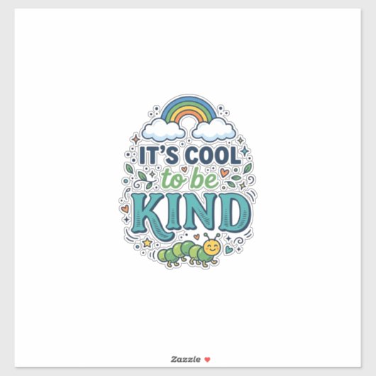 Sticker Conception de chemise de chenille arc-en-ciel Cool (Feuille)