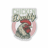 Sticker Conception de chemise de coq de papa de poulet vin (Devant)