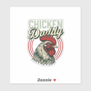 Sticker Conception de chemise de coq de papa de poulet vin