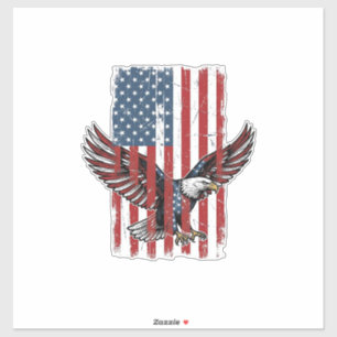 Sticker Conception de chemise de drapeau d'aigle patriotiq