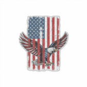 Sticker Conception de chemise de drapeau d'aigle patriotiq (Devant)
