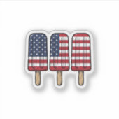 Sticker Conception de chemise de drapeau de popsicle patri (Devant)
