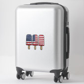 Sticker Conception de chemise de drapeau de popsicle patri (Sur valise)