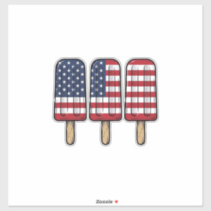 Sticker Conception de chemise de drapeau de popsicle patri