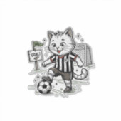 Sticker Conception de chemise de gravure de chat de footba (Devant)