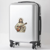 Sticker Conception de chemise de gravure de guitariste sac (Sur valise)