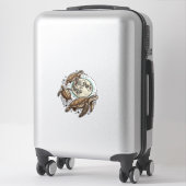 Sticker Conception de chemise de gravure de tortue de mer  (Sur valise)