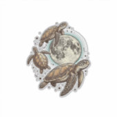 Sticker Conception de chemise de gravure de tortue de mer  (Devant)