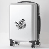 Sticker Conception de chemise de kick de foot de chat de g (Sur valise)