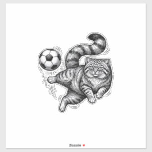 Sticker Conception de chemise de kick de foot de chat de g