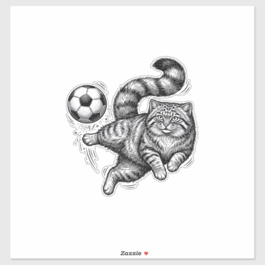 Sticker Conception de chemise de kick de foot de chat de g (Feuille)