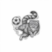 Sticker Conception de chemise de kick de foot de chat de g (Devant)
