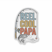Sticker Conception de chemise de pêche Papa vraiment cool_ (Devant)