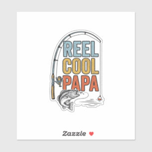 Sticker Conception de chemise de pêche Papa vraiment cool_