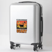 Sticker Conception de chemise de sorcière de chat effrayan (Sur valise)