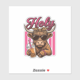 Sticker Conception de chemise de thé Boba vintage Holy Hig