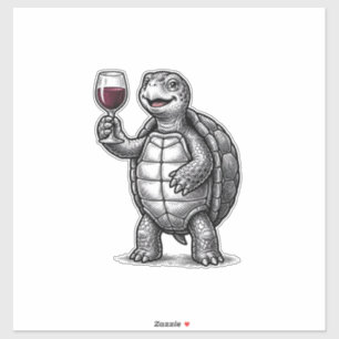 Sticker Conception de chemise de tortue vintage tenant un