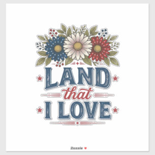Sticker Conception de chemise Fleurie Patriotique Terre Qu
