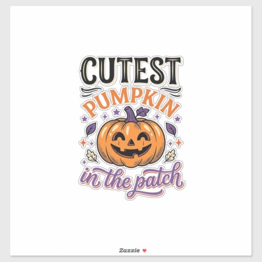 Sticker Conception de chemise Halloween Citrouille la plus (Feuille)