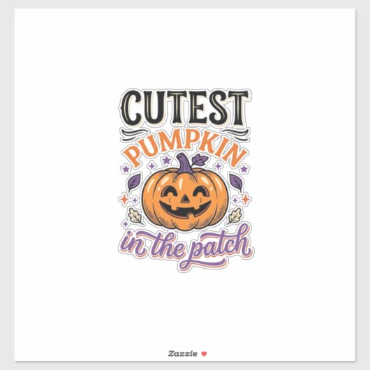 Sticker Conception de chemise Halloween Citrouille la plus (Feuille)